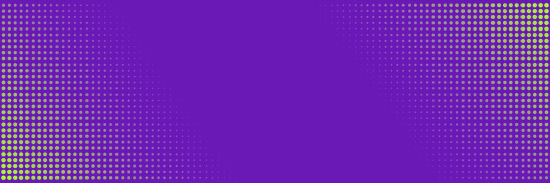 Purple Retro Gaming Banner with Yellow Halftone Dot Pattern for Esports Streamers