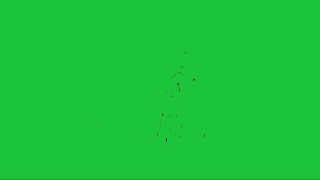 red liquid splatter streaks spreading on green background abstract blood splash motion chroma key overlay effect
