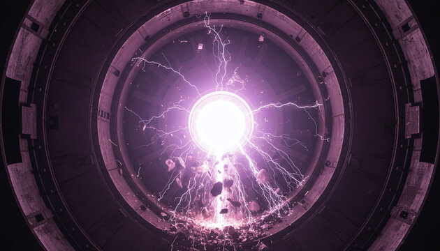 Industrial plasma gasification reactor arc destroying waste at extreme temperature