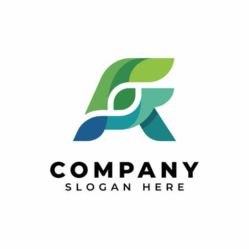 This modern logo elegantly displays a stylized letter 'A' made of flowing shapes in various shades of blue and green, symbolizing innovation, growth, and adaptability in business.