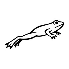Dibujo sencillo con líneas de una rana o sapo saltando  © teracreonte