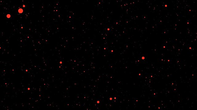 red particles floating in dark space abstract glowing dots motion background seamless loop animation effect