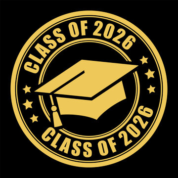 Class of 2026 graduation gold emblem