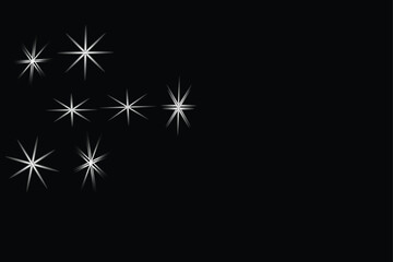 Fototapeta premium A vector illustration of colorful New year fireworks and stars designed as a holiday celebration pattern against a black winter night sky with snowflakes and Christmas light symbols