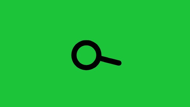 simple magnifying glass search icon animation on green background minimal design loop for ui ux interface