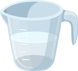 Cute Cartoon Transparent Measuring Cup Illustration © Nursery