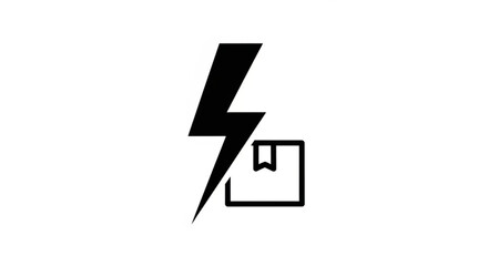 Obraz premium A minimalist vector graphic icon of a lightning bolt striking a bookmarked document