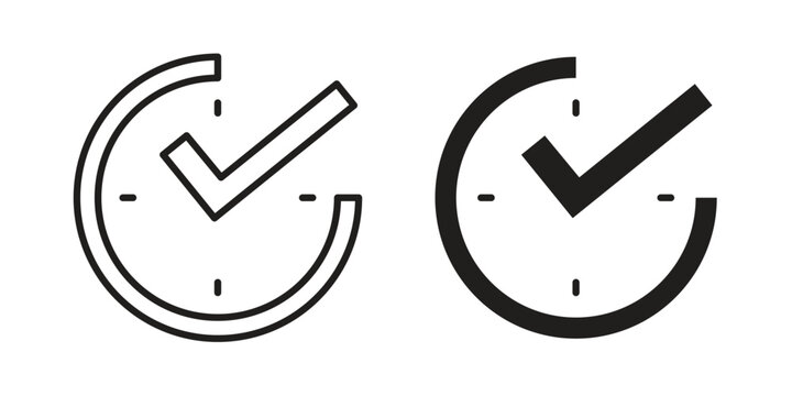 Save time icon vector flat linear pack on white background