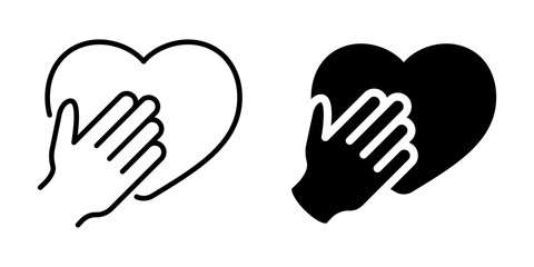 Obraz premium Hand Holding Heart Icon