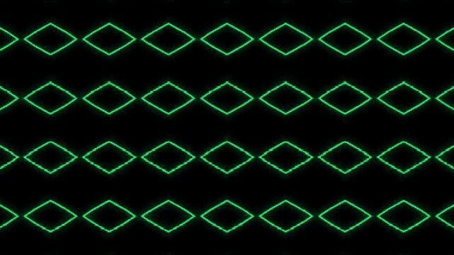 green neon zigzag pattern animation seamless glowing geometric waves on dark background abstract loop motion