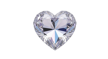 Fototapeta premium Heart-shaped diamond on a white background