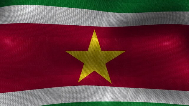 Suriname Surinamese Flag Textured Background Waving