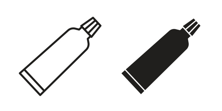 Toothpaste tube icon vector flat linear pack on white background