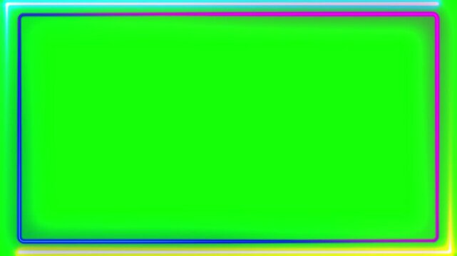 A vibrant green screen video background with colorful neon lights for creative projects