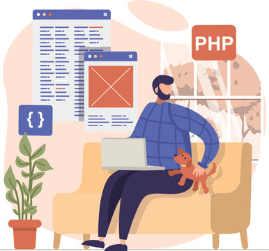 A developer working with php scripts and database concepts