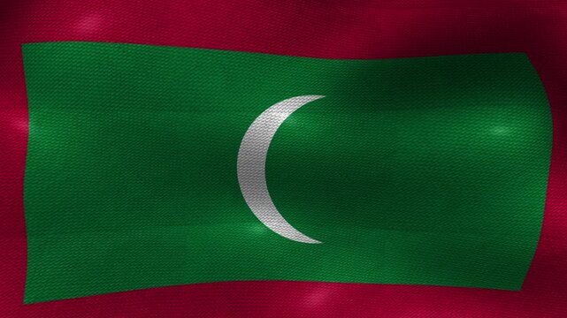 Maldives Maldivian Flag Textured Background Waving