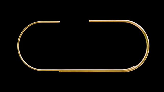 Golden rounded frame animation isolated on black background elegant minimal border design loop modern style