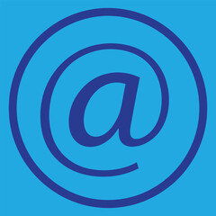 Obraz premium Blue email symbol icon representing internet communication and messaging
