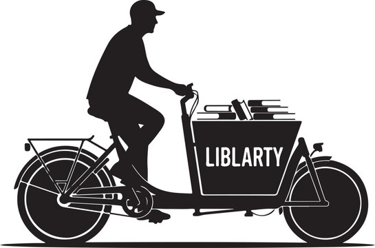 Delivery cyclist, library books, bike messenger, urban transport