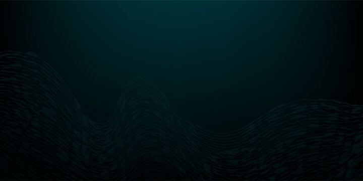 Abstract hud interface with wavy contour lines. Digital topography map and futuristic virtual environment background. Cyan wireframe landscape for science data visualization concept.