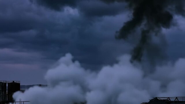 Dark Storm Clouds Moving in Sky Dramatic Weather Atmosphere 4K Video Footage