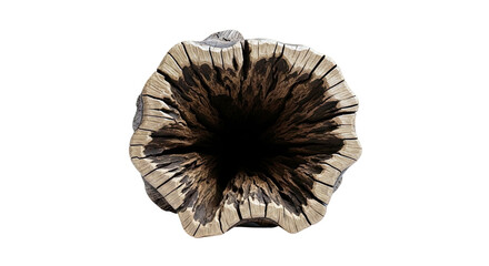 Fototapeta premium Hollowed Wooden Log Cross-Section
