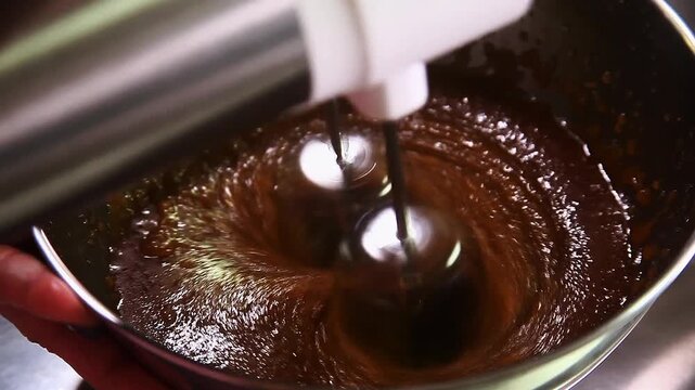 Video of chocolate chip cookies being prepared for baking.