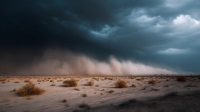 Thunderstorm over desert
