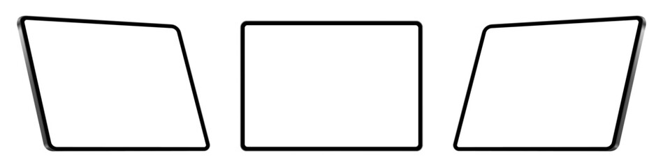 Obraz na płótnie Canvas Modern Realistic Tablet Mockup With Blank Screen isolated on Transparent Background