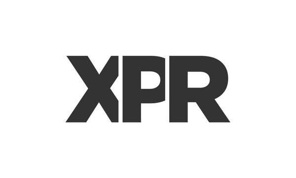 XPR logo design template with strong and modern bold text. Initial based vector logotype featuring simple and minimal typography. Trendy company identity.