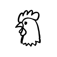 Rooster head icon logo design. Chicken sign and symbol. Rooster icon. Playful farm animal branding. © Salma
