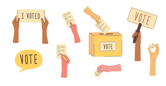 Voting and Election Symbols Vector Set