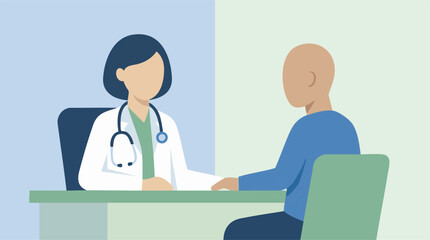 Obraz premium Doctor and Patient Consultation in a Medical Office Setting