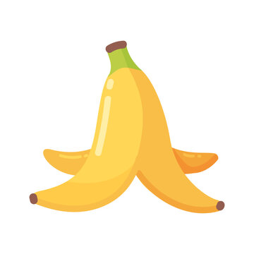 Cartoon Banana Peel Illustration Playful Food Safety Silly Slip Hazard Design