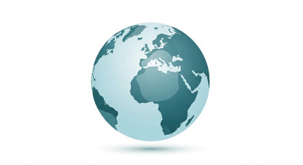 Fototapeta premium Stylized flat design globe showing Europe and Africa continents