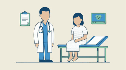 Fototapeta premium Medical consultation with a doctor and patient in an examination room