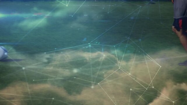 Animation of network of connections over sky