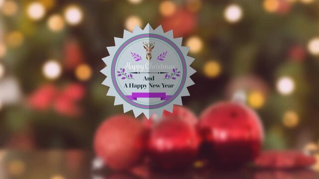 Animation of christmas greetings text over decorations