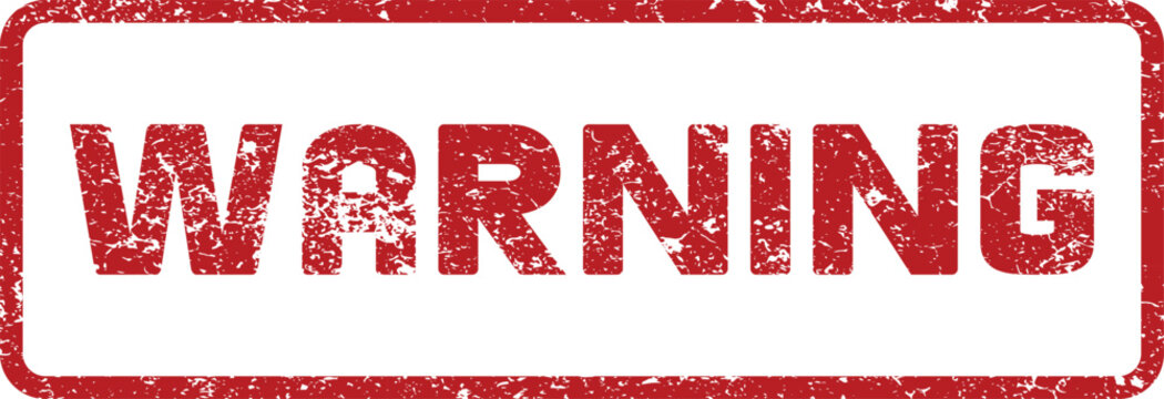 red warning grungy stamp vector design