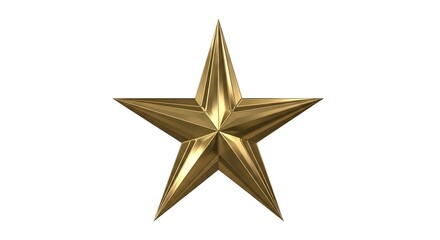 Obraz premium Glossy Golden Five- Point Star Symbol in Reflective Shade five-pointed