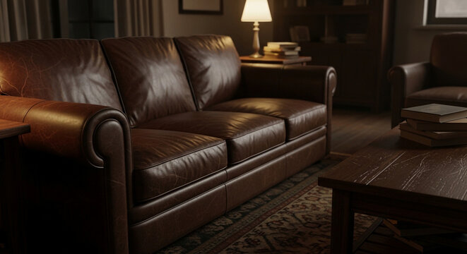 leather sofa on a black background chair, furniture, sofa, armchair, leather, interior, couch, home, comfortable