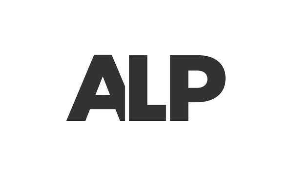 ALP logo design template with strong and modern bold text. Initial based vector logotype featuring simple and minimal typography. Trendy company identity.