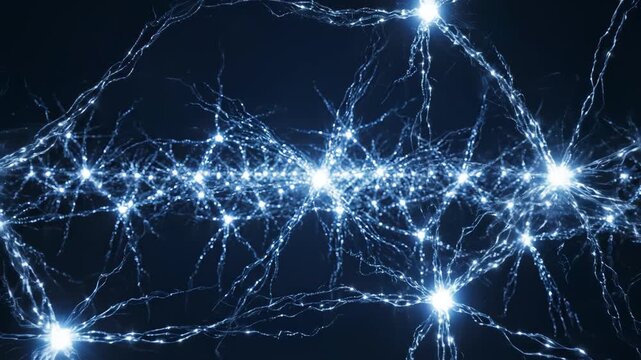 Abstract network of glowing lines and nodes for commercial backgrounds, digital design, and advertising