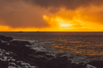 Naklejka premium Lofoten Islands in winter