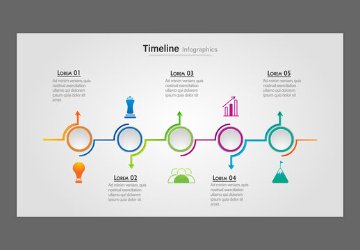 Editable Business Timeline Infographic Template for Horizon PowerPoint Presentation Slides.