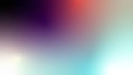 Black dark purple red orange cyan aqua teal green white retro abstract background. Color gradient ombre blend. Soft blur light glow haze shine effect. neon tones and grain noise mesh © Background & Texture