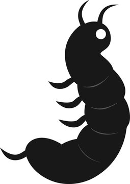 maggot silhouette  icon vector  on white background 