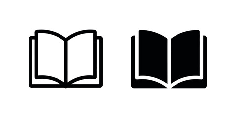 Book icon open reading book vector illustration with visible pages education study literature symbol isolated on white background