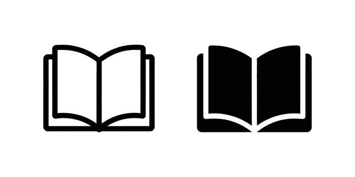 Book icon open reading book vector illustration with visible pages education study literature symbol isolated on white background