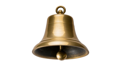 Naklejka premium Polished brass bell with clapper, isolated on transparent background
